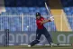 England's Maia Bouchier hits a boundary during the ICC Women
