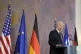 President Joe Biden delivers a speech after receiving German
