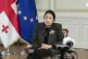 Georgian President Salome Zourabichvili speaks during her in
