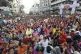 Bangladesh Hindus participate in a rally demanding that an i