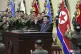 North Korean leader Kim Jong Un (centre) attends a meeting i