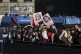 Demonstrators hold placards of Italian Premier Giorgia Melon