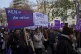 Protestors march during the International Day for the Elimin