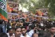 India's opposition Congress party members shout slogans duri