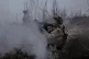 A Ukrainian soldier improves his tactical skills at the trai
