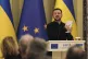 Ukraine's President Volodymyr Zelenskyy speaks during a join