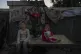 Displaced Palestinians children play next to tents set up on