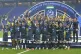 CF Pachuca players celebrate with the trophy after winning t