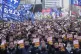 Protesters stage a rally demanding South Korean President Yo