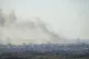 Smoke rises following an explosion in the Gaza Strip as seen