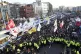 Members of the Korean Confederation of Trade Unions march to