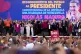Venezuelan President Nicolas Maduro (centre) addresses suppo