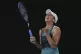 Madison Keys of the US celebrates after defeating Iga Swiate
