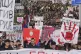 Students march during a student-led 24 hour block on an inte