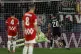 Arsenal's Jorginho, right, scores his side's first goal with