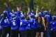 Women's Afghan XI celebrate at the end of their match agains