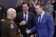US Secretary of Defence Pete Hegseth (right) speaks with Nat