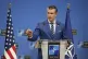 United States Secretary of Defense Pete Hegseth speaks durin