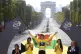 Tour de France winner Britain's Geraint Thomas, wearing the 