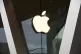An Apple logo adorns the facade of the downtown Brooklyn App
