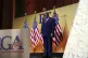President Donald arrives to speak at the Republican Governor