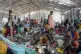 South Sudanese who have escaped Sudan shelter in a transit c