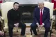US President Donald Trump (right) meets with Ukrainian Presi