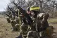 Ukrainian soldiers train at the military training ground in 