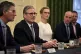 Prime Minister Keir Starmer (second left) chairs a roundtabl