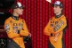 McLaren drivers Lando Norris of Britain (left) and Oscar Pia