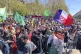 People gather during a leftist demonstration at Place de la 