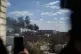 Smoke rises from an explosion following a Russian drone stri