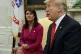 President Donald Trump speaks during a meeting with outgoing