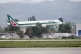 In this photo taken on May 5, 2019, an Alitalia plane takes 