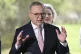 Australian Prime Minister Anthony Albanese gestures during a