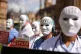 Campaigners protest outside Parliament in Westminster, Londo