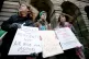 A protest against AirBNB in Edinburgh. The firm is marketing