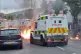 PSNI officers man road blocks in Belfast following an anti-I