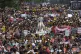 Indigenous people march during the annual Free Earth camp, w
