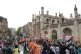 Students at an encampment on the grounds of Cambridge Univer