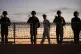 Chinese navy troops attending a joint naval drill with Iran 