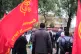 RMT president Alex Gordon speaks at a protest outside the La