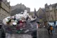 Overflowing bins in the Grassmarket area of Edinburgh where 