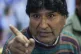 Former President Evo Morales speaks during a press conferenc