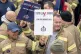 Firefighters from the Fire Brigades Union (FBU) take part in