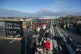 French farmers block the Hubert Touya viaduct on a highway J