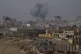 Smoke rises following an Israeli airstrike in the central Ga