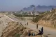 Smoke rises after an Israeli airstrike in the central Gaza S