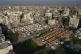 An aerial photograph taken by a drone shows a tent camp for 