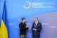 Ukrainian President Volodymyr Zelenskyy (left) and German Ch